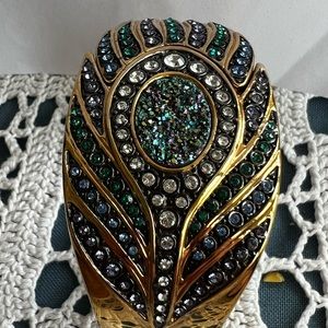 Vintage Victoria Wieck Beverly Hills Peacock Feather Watch,  New Battery Works!